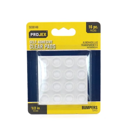Projex Projex Vinyl Self Adhesive Protective Pad Clear Round 1/2 in. W 16 pk P0129